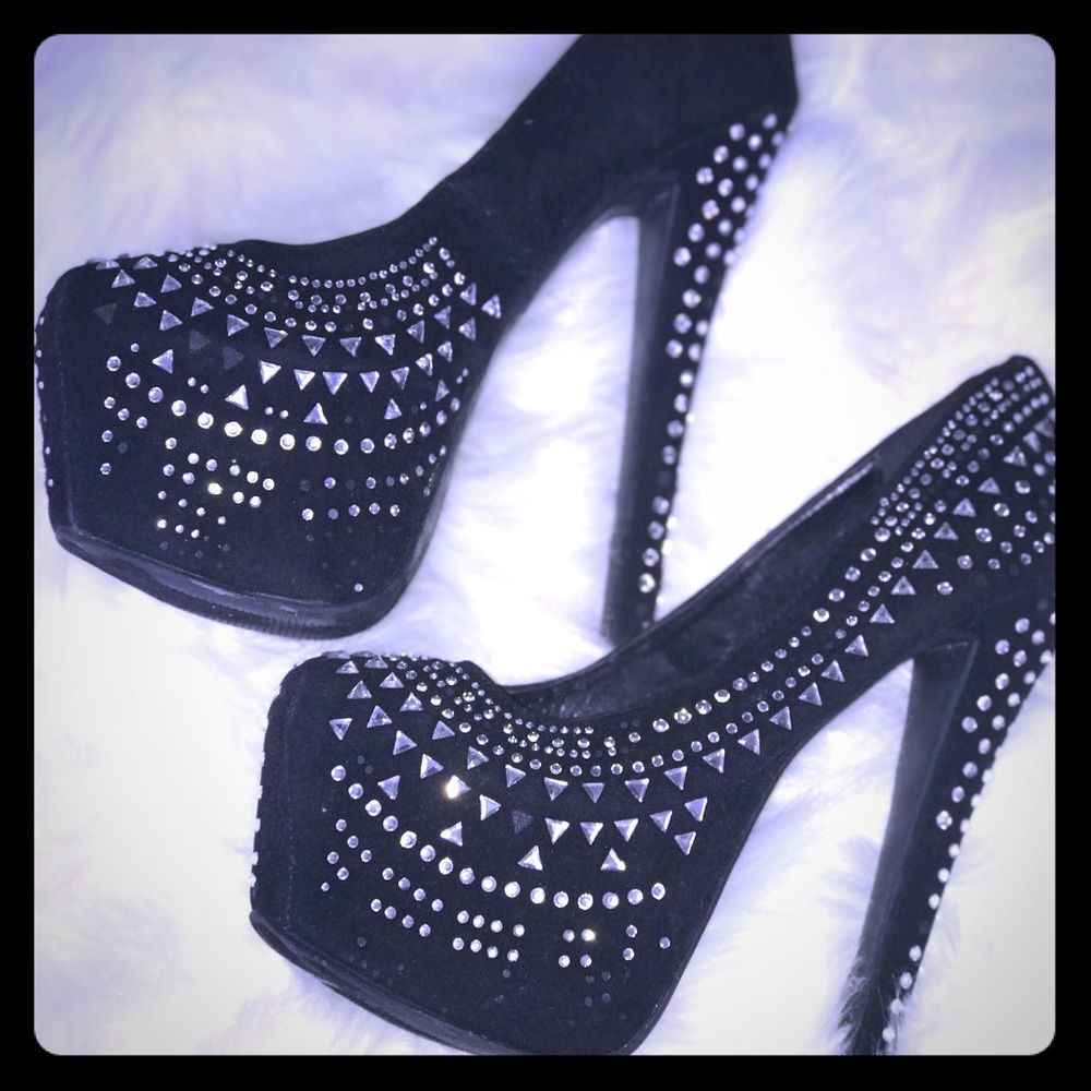 Crazy tall blingy heels